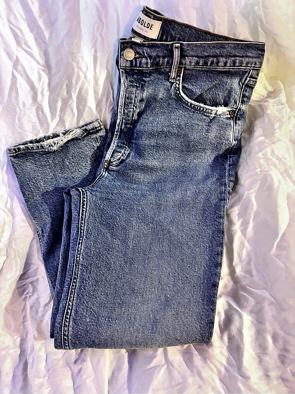 AGOLDE Riley High Rise Straight Crop Jeans - Picture 12 of 13